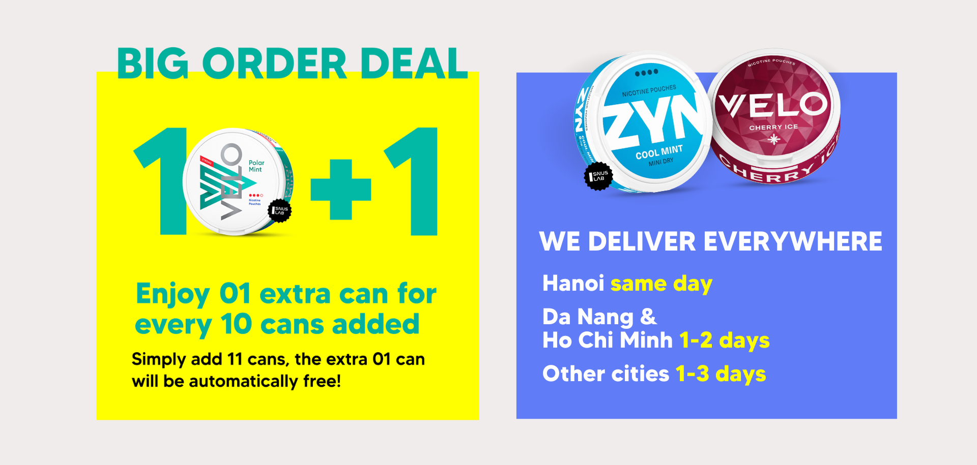 Snus Vietnam big order deal and free delivery options